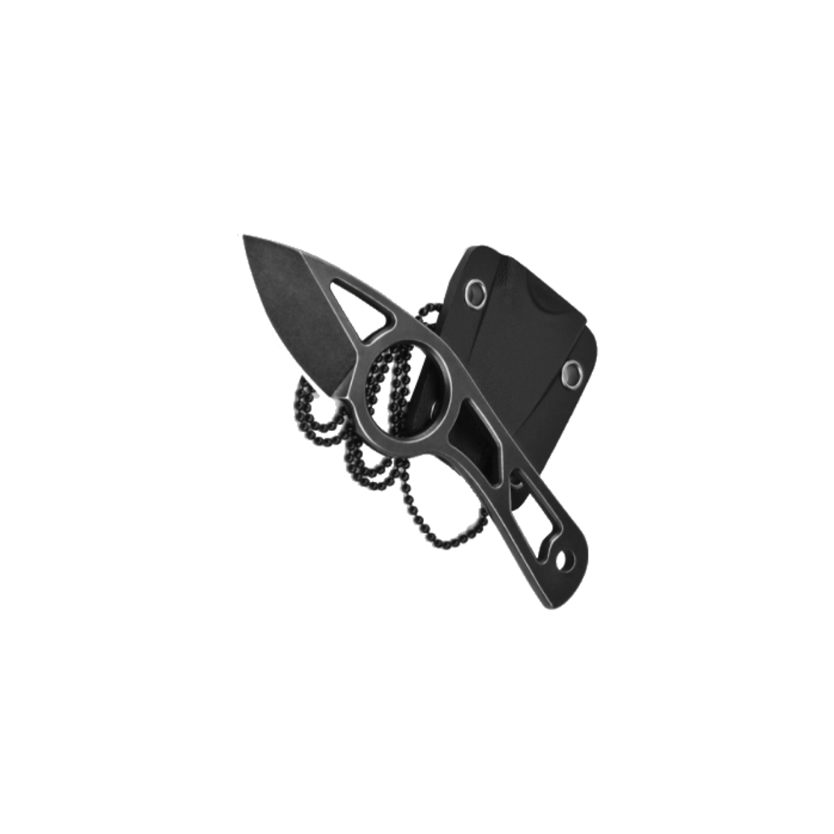 Neck Knife „Skelett“ – mit Kydex-Scheide & Kette