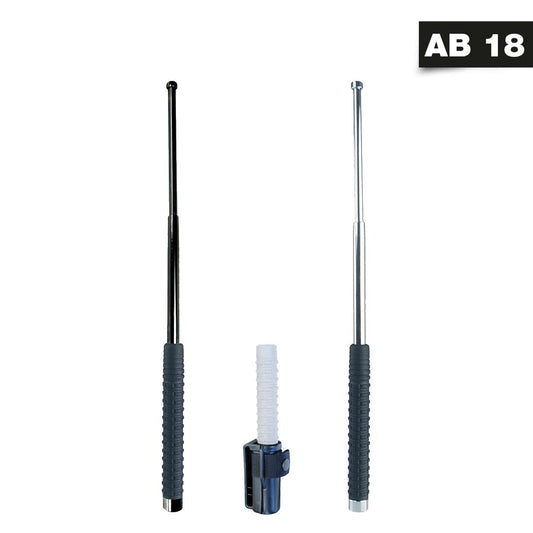 Teleskop-Abwehrstock mit rutschfestem PVC-Griff & Profi-Holster